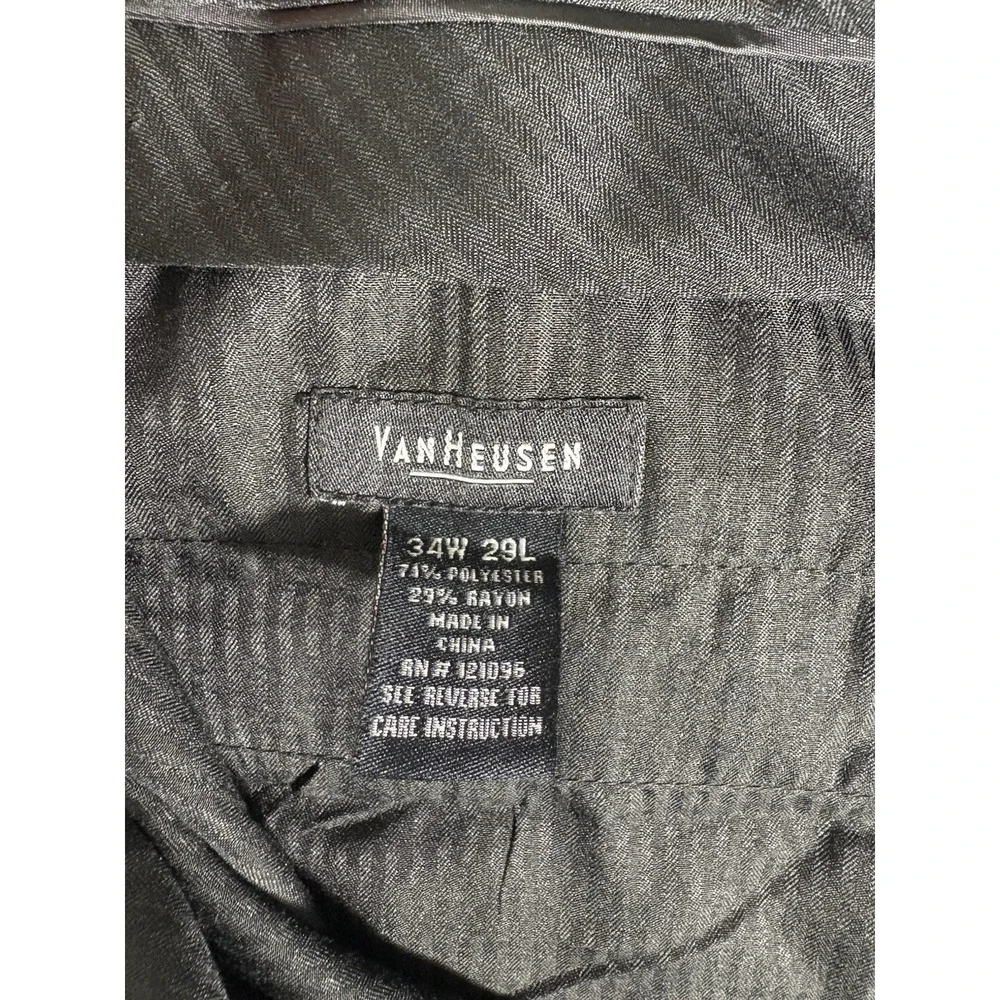 Van Heusen Men's Dress‎ Pants Mid Rise Straight Black Size 34 x 29